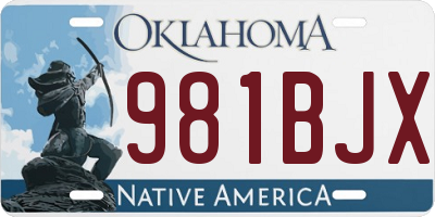 OK license plate 981BJX