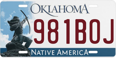 OK license plate 981BOJ