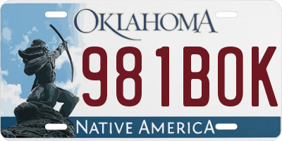 OK license plate 981BOK
