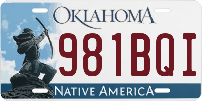 OK license plate 981BQI
