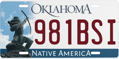 OK license plate 981BSI