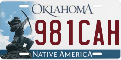 OK license plate 981CAH