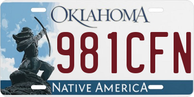 OK license plate 981CFN