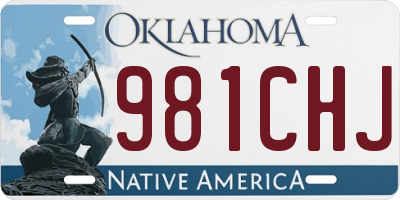 OK license plate 981CHJ
