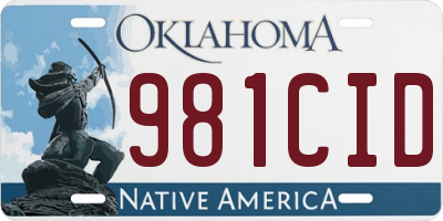 OK license plate 981CID
