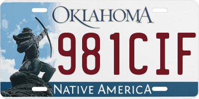 OK license plate 981CIF