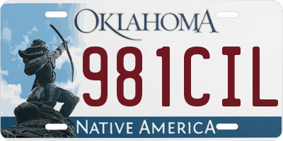 OK license plate 981CIL