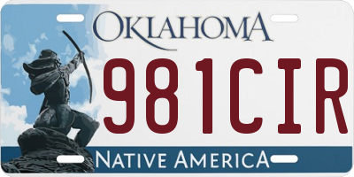 OK license plate 981CIR