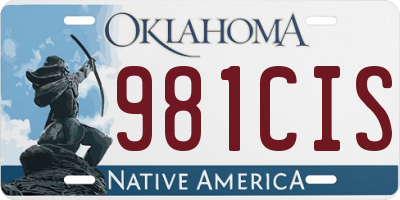 OK license plate 981CIS