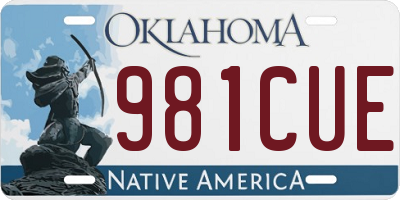 OK license plate 981CUE