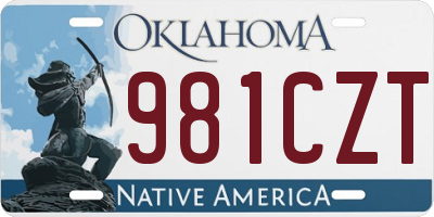 OK license plate 981CZT