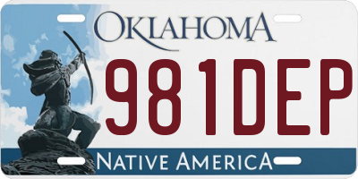OK license plate 981DEP
