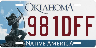 OK license plate 981DFF