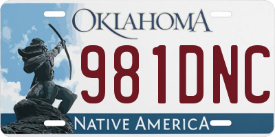 OK license plate 981DNC