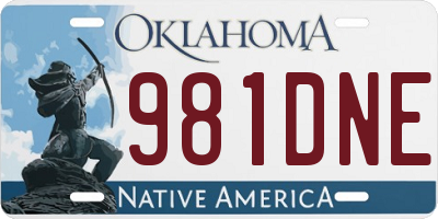 OK license plate 981DNE