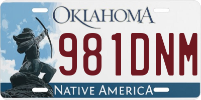 OK license plate 981DNM