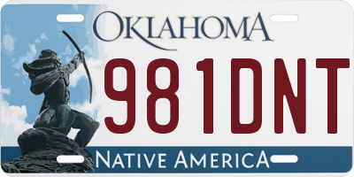 OK license plate 981DNT
