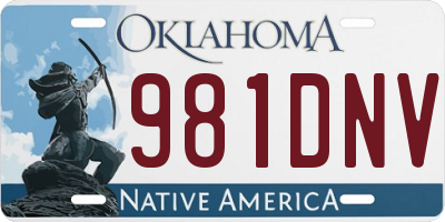 OK license plate 981DNV