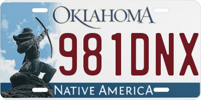 OK license plate 981DNX