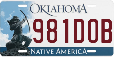 OK license plate 981DOB