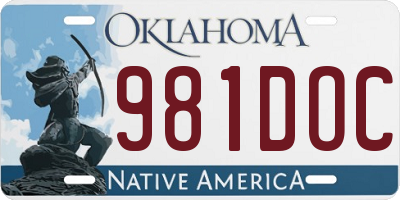 OK license plate 981DOC