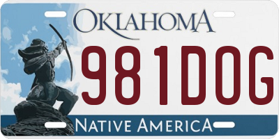 OK license plate 981DOG