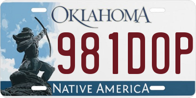 OK license plate 981DOP