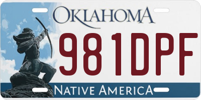 OK license plate 981DPF