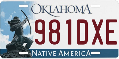 OK license plate 981DXE