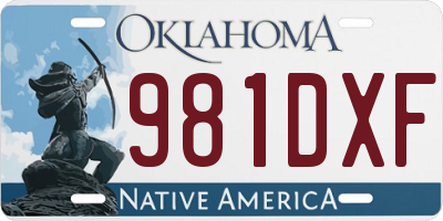 OK license plate 981DXF
