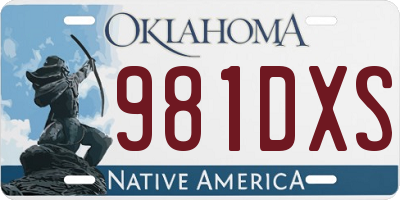 OK license plate 981DXS