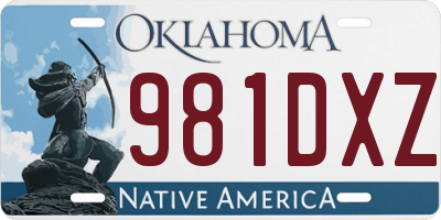 OK license plate 981DXZ