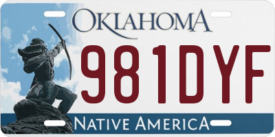 OK license plate 981DYF