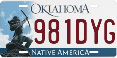 OK license plate 981DYG