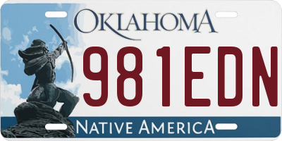 OK license plate 981EDN
