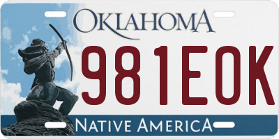 OK license plate 981EOK
