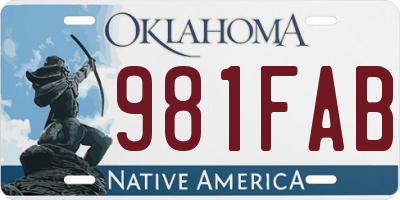OK license plate 981FAB
