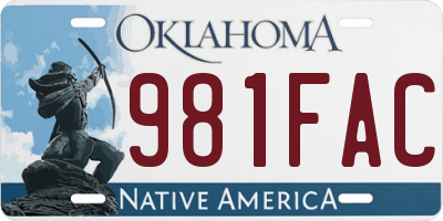OK license plate 981FAC