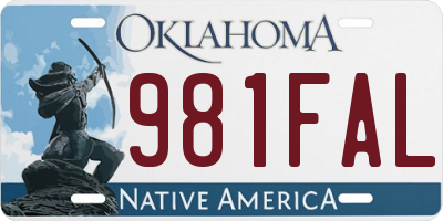 OK license plate 981FAL