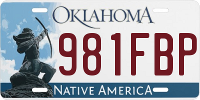 OK license plate 981FBP