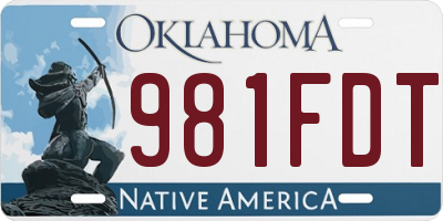 OK license plate 981FDT