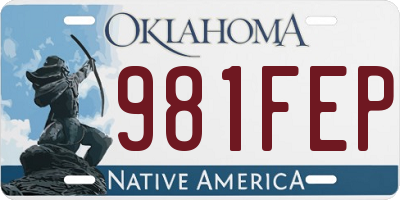 OK license plate 981FEP