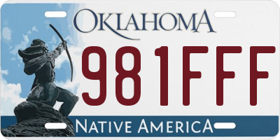 OK license plate 981FFF