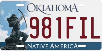 OK license plate 981FIL