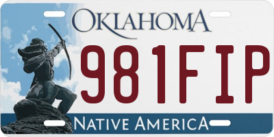 OK license plate 981FIP