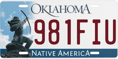 OK license plate 981FIU