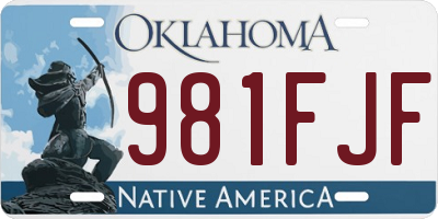 OK license plate 981FJF