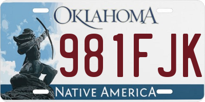 OK license plate 981FJK