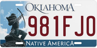 OK license plate 981FJO