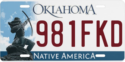 OK license plate 981FKD